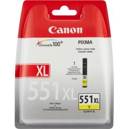 Cartus Cerneala Original Canon Yellow, CLI-551XLY, pentru Pixma IP-72508750IX-6850MG-54505550565063506450665071507550MX-725925, 11ml, (timbru verde 0.15 lei), BS6446B001AA