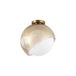 Ideal Lux - Plafonieră BLOOM, 1xE27/42W/230V, Ø 30 cm, auriu/bej fumuriu