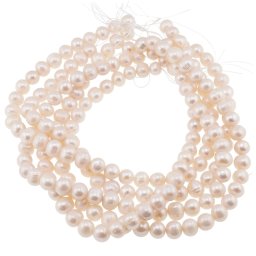 Sirag perle de cultura albe rotunde 10mm, 38cm