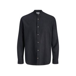 JACK & JONES Cămaşă Jjesummer Linen Band L/S 12289184 C-N10 black