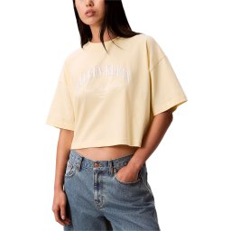 CALVIN KLEIN T-Shirt Ss Cropped Boxy Heritage Crest LV047F813G ZRK pear sorbet