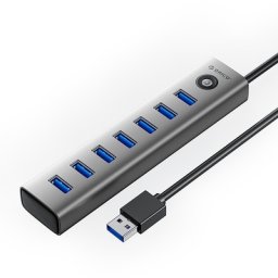 Hub Orico CL7U-U3 7x USB-A 3.0 + USB-C 5V/3A 1m - gri