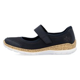 Pantofi dama, Rieker, N42B0-14-Albastru-Inchis, casual, piele ecologica, cu talpa joasa, albastru inchis (Marime: 36)
