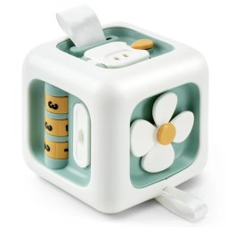 Jucarie interactiva Busy Cube vernil, cu 6 activitati pentru copii 18 luni+