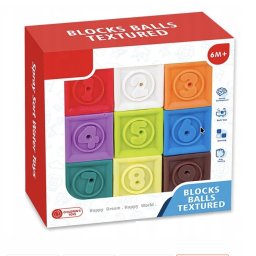 Set 9 cuburi senzoriale pentru bebelusi, moi si educative, cifrele, 6 luni+