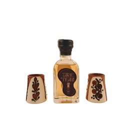 Pachet cadou cu tuica de prune Tarie de Neam si doua pahare din ceramica de Sitar - Baia Mare