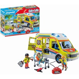 PLAYMOBIL 71202 City Life - ambulance with light and sound, construction toy