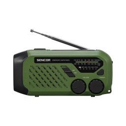 Sencor - Radio de camping cu lanternă LED, 5V/2000 mAh, IPX4, verde