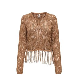 ONLY Tricotat Onlleonie Ls Structur Fring Oneck Cc Knt 15362968 18-1025 TCX foxtrot