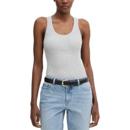 MICHAEL KORS Top Gry Mlnge Racer Back Tank MR561567BX 036 pearl hthr