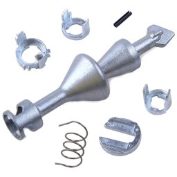 Kit reparatie incuietoare yala usa auto Techstar, compatibil BMW Seria 3 E90 E91 E92 E93, Butuc fata stanga sau dreapta, 7 piese, Metal, Argintiu