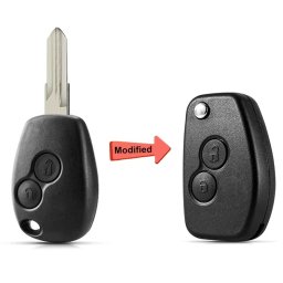 Carcasa cheie auto Techstar, transformatoare tip briceag, cu 2 butoane si lama VAC102, compatibila Dacia Logan, Renault Trafic – aftermarket
