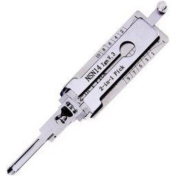 Decodor auto Lishi NSN14 pentru contact si unealta de deschidere 2 in 1, compatibil cu chei Nissan, Infiniti, Subaru si Renault, lama NSN14 #22