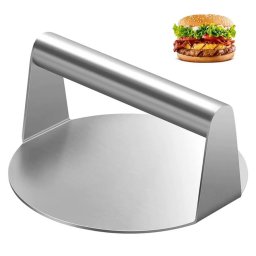 Presa din inox pentru hamburgeri si chiftele 14 cm, maner ergonomic