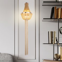 Candelabru auriu modern B8009/5GD, 4xE14, diametru 34 cm, inaltime 150 cm
