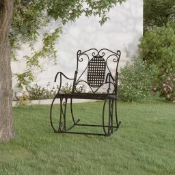 Banca balansoar, negru, 84 cm, otel GartenMobel Dekor