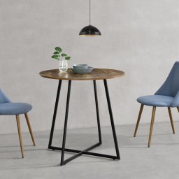Masa de bucatarie rotunda Vaggeryd, aspect lemn închis, 80 cm