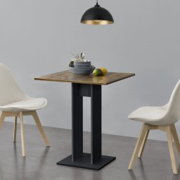 Masa de bucatarie Lindesnes 65x65x78 cm, finisaj nuc si negru