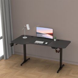 Birou electric reglabil pe inaltime Oxnard 160x75 cm negru