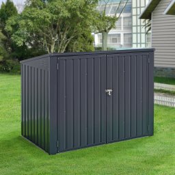 Boxa pentru 2 pubele Grebin 173x101 cm, gri închis, otel