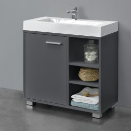 Dulap baie sub lavoar Narvik 56x60x31 cm, gri închis, en.casa