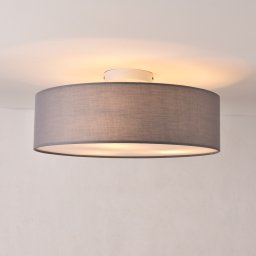 Plafoniera Omaha gri cu 3 socluri E27, Ø45 cm, din organza