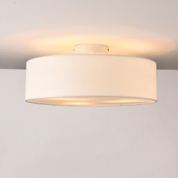 Plafoniera Omaha alba 3x E27, Ø45x12 cm, din organza, lux.pro