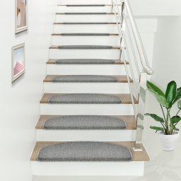 Set 15 covorase pentru trepte semirotunde, gri deschis, [en.casa]