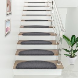 Set 15 covorase pentru trepte semirotunde, gri inchis, [en.casa]