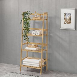 Raft scara din bambus Vinje cu 4 polite, natur, 48x32x123 cm