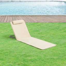 Set 2 saltele de plaja pliabile cu spatar reglabil Donostia, bej