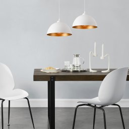 Set 2 pendule Toulon E27 din metal alb/auriu, reglabile