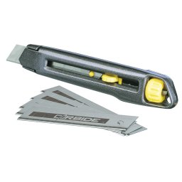 Cutter metalic Stanley Interlock 18 mm, rezistent la solventi