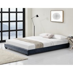 Pat tapitat Masari 180x200 cm gri închis cu somiera, Corium