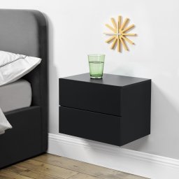 Noptiera suspendata Ampfing, neagra, cu 2 sertare, [en.casa]