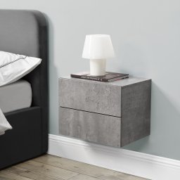 Noptiera suspendata Ampfing cu 2 sertare, aspect beton, [en.casa]