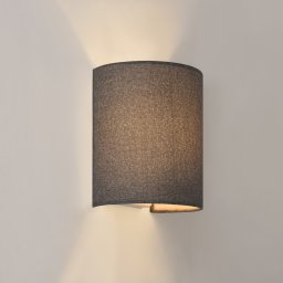 Aplica de perete Bruxelles gri din in, 1x E27, semirotunda, 20 cm