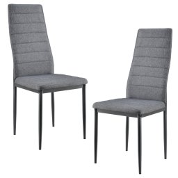 Set 2 scaune dining tapitate gri Lidköping, cadru metalic