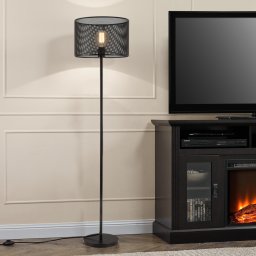 Lampadar Arensburg din metal negru, 153 cm, soclu E27, lux.pro