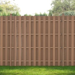 Gard din WPC pentru gradina 185x193 cm maro, cu stalpi inclusi