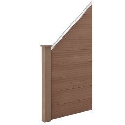 Gard WPC Segovia maro 180x96 cm, panou oblic pentru gradina si intimitate