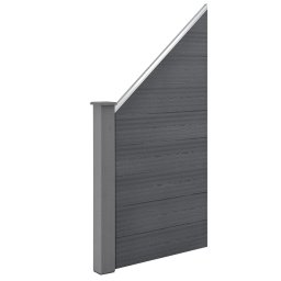 Gard WPC Segovia gri 180x96 cm, panou inclinat pentru gradina