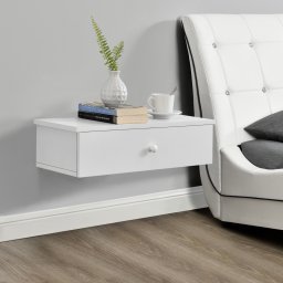 Raft suspendat alb cu sertar Ringsted 60 x 24 x 12,6 cm en.casa