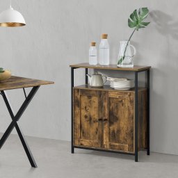 Dulapior lateral Aremark cu 2 usi si polita, maro închis, 79x60x30 cm