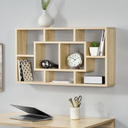 Raft de perete Saputit cu 8 compartimente, stejar Sonoma, 85 cm