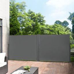 Paravan lateral retractabil dublu Alcazaba 160x300 cm gri pro.tec