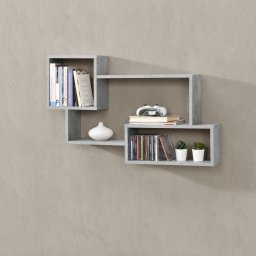 Raft de perete Kvinesdal cu 3 compartimente, aspect beton