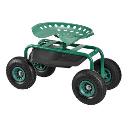 Scaun mobil pentru gradina, reglabil pe înaltime, 135 kg, verde