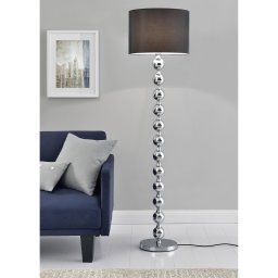 Lampadar Spheric Black, negru/crom, 48x155 cm, design modern
