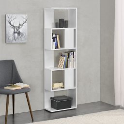 Biblioteca Aneby alba 159x45x24 cm cu 5 rafturi, montaj pe perete